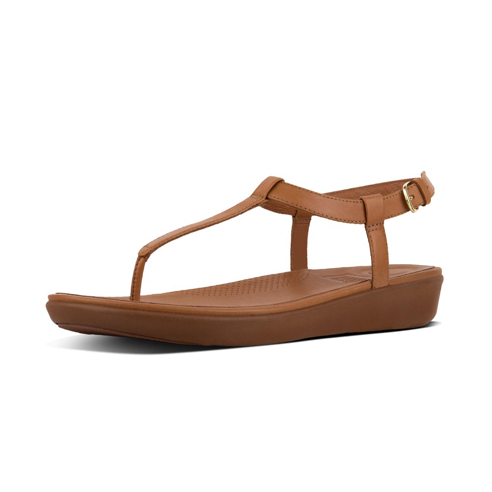 Fitflop Womens Sandals - Tia Leather - Brown - 093-EPQFIL